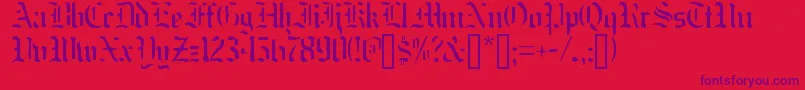 Nakdmonk Font – Purple Fonts on Red Background