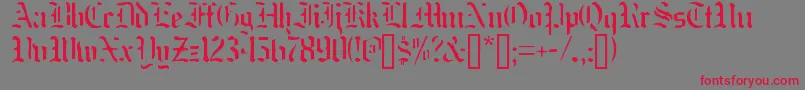 Nakdmonk Font – Red Fonts on Gray Background