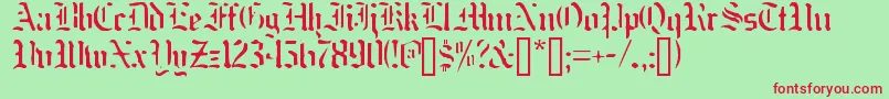 Nakdmonk Font – Red Fonts on Green Background