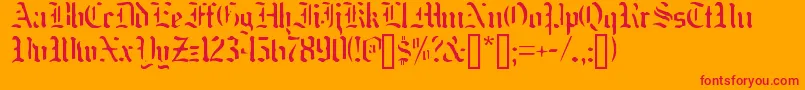 Nakdmonk Font – Red Fonts on Orange Background