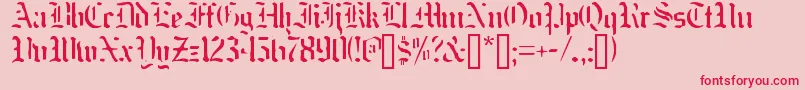 Nakdmonk-Schriftart – Rote Schriften auf rosa Hintergrund