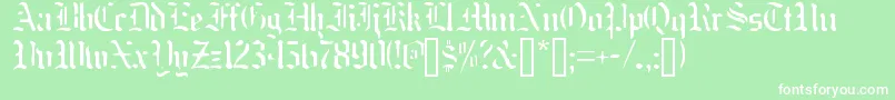 Nakdmonk Font – White Fonts on Green Background
