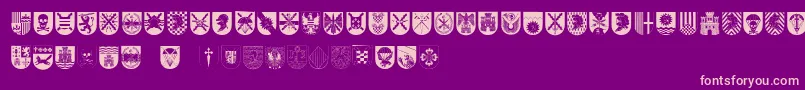 SpanishArmyShields Font – Pink Fonts on Purple Background