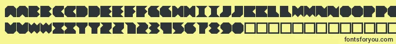フォントBeuve – 黒い文字の黄色い背景