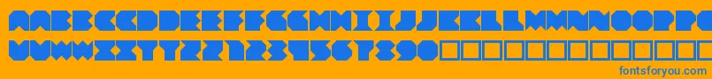 フォントBeuve – オレンジの背景に青い文字