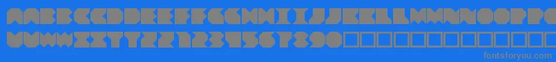 Beuve-fontti – harmaat kirjasimet sinisellä taustalla