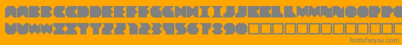Beuve-Schriftart – Graue Schriften auf orangefarbenem Hintergrund