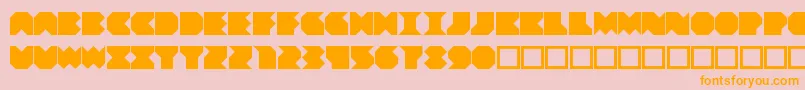 Beuve-Schriftart – Orangefarbene Schriften auf rosa Hintergrund