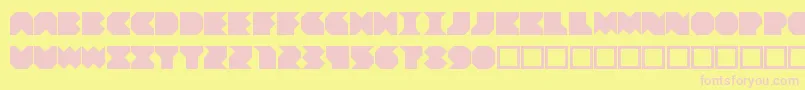 フォントBeuve – ピンクのフォント、黄色の背景