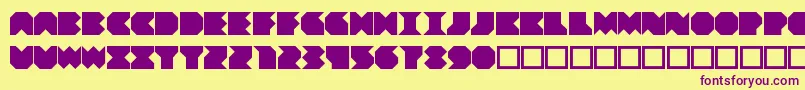 Beuve-fontti – violetit fontit keltaisella taustalla