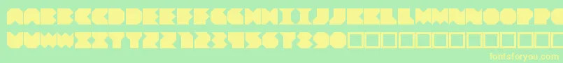 Beuve Font – Yellow Fonts on Green Background