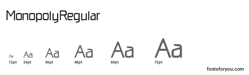 MonopolyRegular Font Sizes