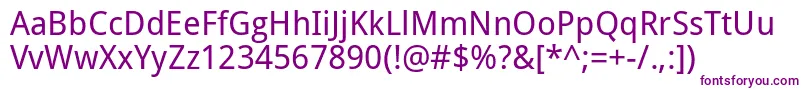 Droidsans-fontti – violetit fontit valkoisella taustalla