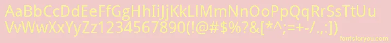 Droidsans Font – Yellow Fonts on Pink Background