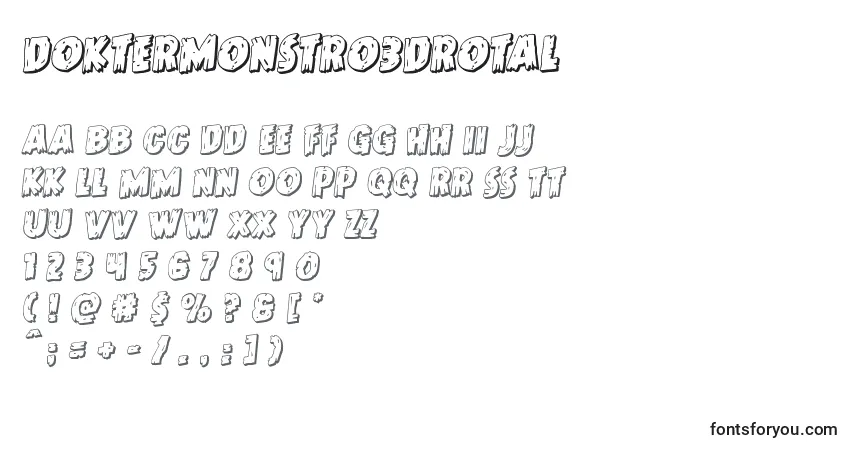 Czcionka Doktermonstro3Drotal – alfabet, cyfry, specjalne znaki