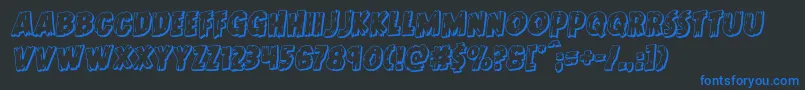 Doktermonstro3Drotal Font – Blue Fonts on Black Background