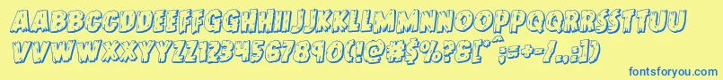Doktermonstro3Drotal Font – Blue Fonts on Yellow Background