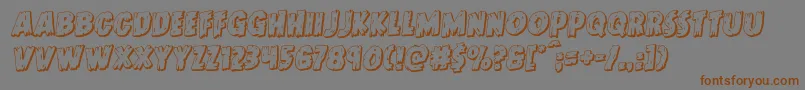 Doktermonstro3Drotal-Schriftart – Braune Schriften auf grauem Hintergrund