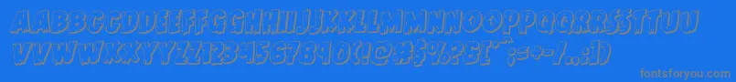 Doktermonstro3Drotal-Schriftart – Graue Schriften auf blauem Hintergrund