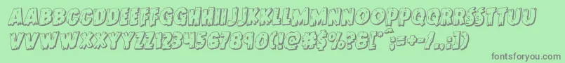 Doktermonstro3Drotal-Schriftart – Graue Schriften auf grünem Hintergrund
