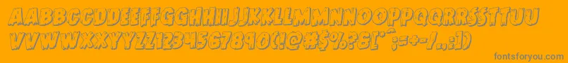 フォントDoktermonstro3Drotal – オレンジの背景に灰色の文字