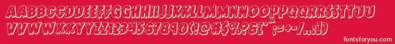 フォントDoktermonstro3Drotal – 赤い背景に緑の文字