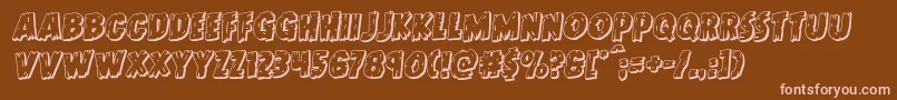 Doktermonstro3Drotal Font – Pink Fonts on Brown Background