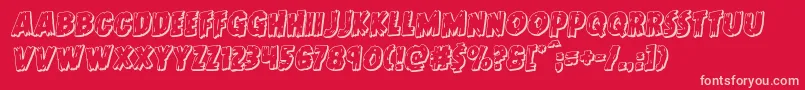 Doktermonstro3Drotal Font – Pink Fonts on Red Background