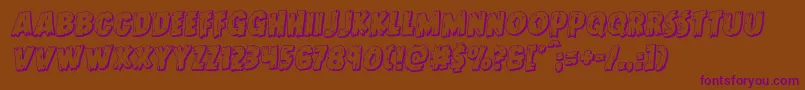 Doktermonstro3Drotal Font – Purple Fonts on Brown Background