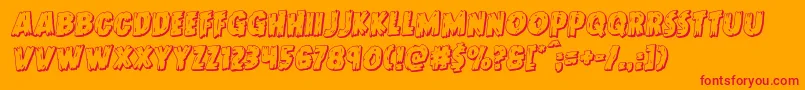 フォントDoktermonstro3Drotal – オレンジの背景に赤い文字
