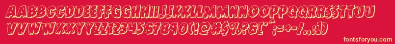 Doktermonstro3Drotal Font – Yellow Fonts on Red Background
