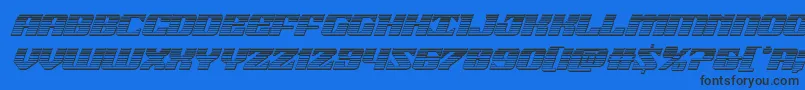 21gunsalutechromeital Font – Black Fonts on Blue Background