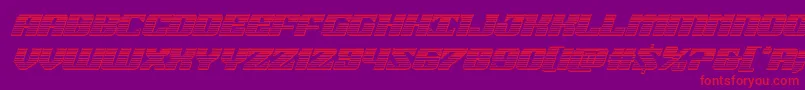 21gunsalutechromeital-Schriftart – Rote Schriften auf violettem Hintergrund