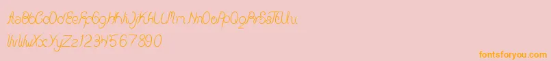 BeautyAndTheBest Font – Orange Fonts on Pink Background