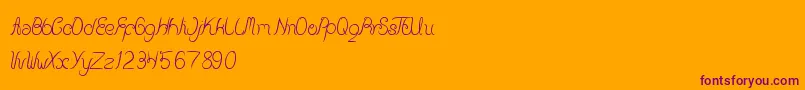 BeautyAndTheBest Font – Purple Fonts on Orange Background