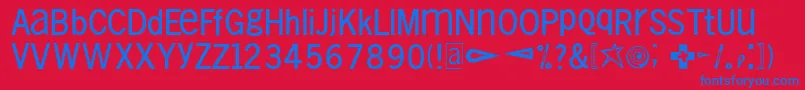 Fullsizesans Font – Blue Fonts on Red Background