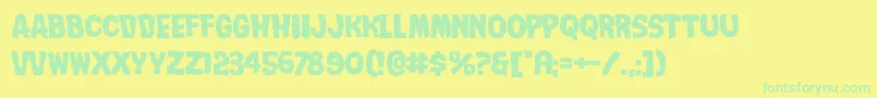 Czcionka Nightmarealleyexpand – zielone czcionki na żółtym tle