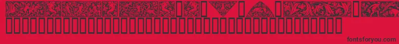 フォントWoodcut1 – 赤い背景に黒い文字