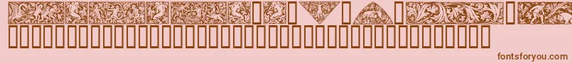 Woodcut1 Font – Brown Fonts on Pink Background