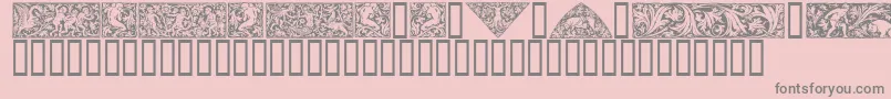 Woodcut1 Font – Gray Fonts on Pink Background