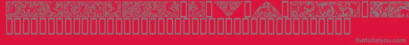 Woodcut1 Font – Gray Fonts on Red Background