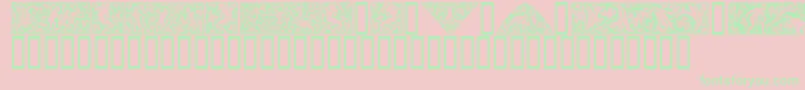 Woodcut1 Font – Green Fonts on Pink Background