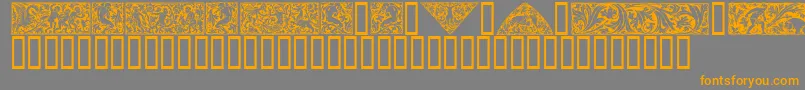 Woodcut1 Font – Orange Fonts on Gray Background