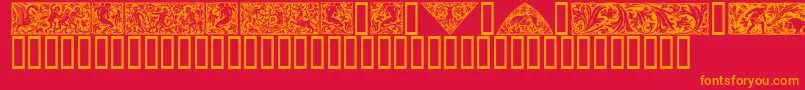 Woodcut1 Font – Orange Fonts on Red Background