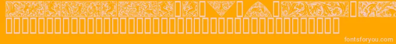Woodcut1 Font – Pink Fonts on Orange Background
