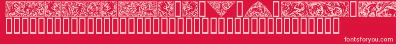 Woodcut1 Font – Pink Fonts on Red Background