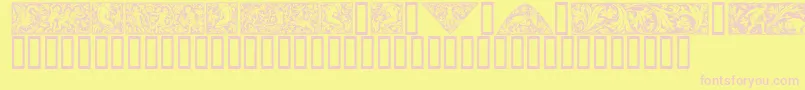 Woodcut1 Font – Pink Fonts on Yellow Background