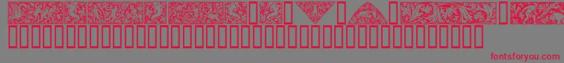 Woodcut1-Schriftart – Rote Schriften auf grauem Hintergrund