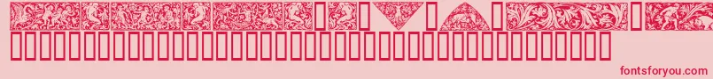 フォントWoodcut1 – ピンクの背景に赤い文字