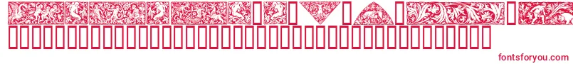 Woodcut1-fontti – punaiset fontit valkoisella taustalla